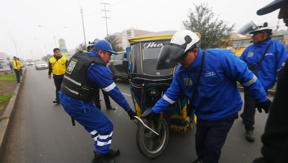 Se intervino 20 mototaxis informales cuyos conductores no contaban con los permisos respectivos. (Foto:Difusión).