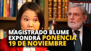 Keiko Fujimori: Magistrado Ernesto Blume expondrá ponencia 19 de noviembre [VIDEO]