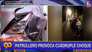 Surco: patrullero chocó contra vehículo estacionado y dañó a otros tres autos [VIDEO]