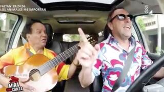 Melcochita cantó de todo en el auto karaoke de Carlos Galdós [Video]