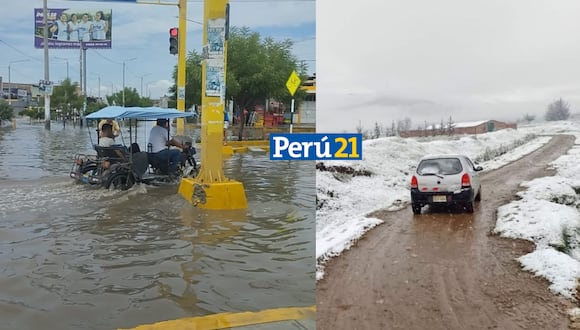 Senamhi advirtió lluvias intensas y granizo en la sierra norte del Perú. (Composición)