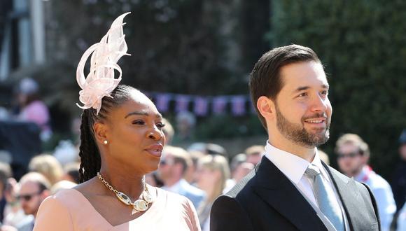 Serena Williams y su esposo Alexis Ohanian en la boda del príncipe Enrique y Meghan de Sussex. (Foto: AFP)