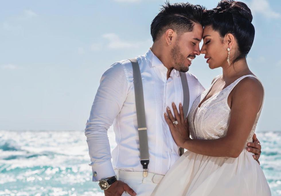 La pareja contrajo nupcias el pasado abril, en una ceremonia realizada en Cancún. (@mr.haroldz)