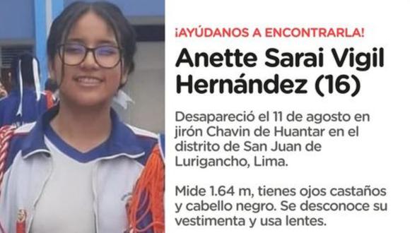 Menor de 16 años desapareció. (Foto: Captura de Facebook/@sjlnoticia).