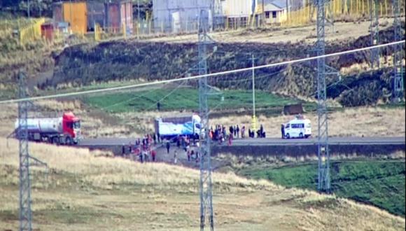 El corredor minero se encuentra bloqueado en el distrito de Condoroma desde hace 28 días. (Foto: Andina)