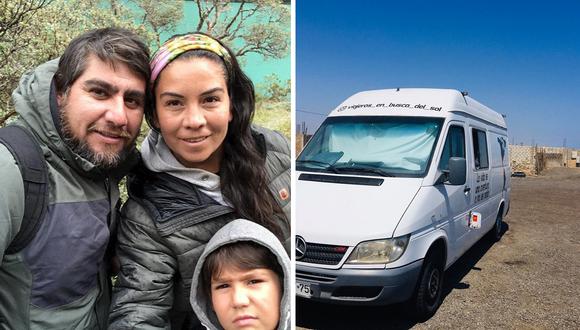 Una familia chilena emprendió un viaje hace un mes atrás y ahora permanece varada en Cañete (Lima) tras el cierre de fronteras por el COVID-19. (Foto cortesía: Monica Quijada)