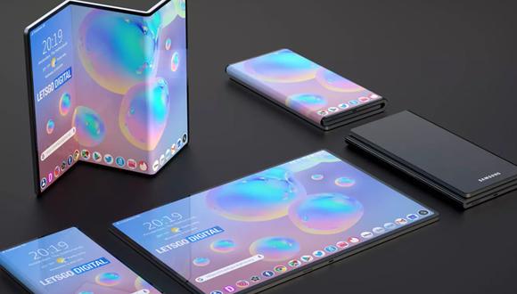 Así es como podría lucir el próximo teléfono plegable de Samsung que se convierte en un tríptico. (Foto: Lets Go Digital)