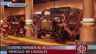 Cercado de Lima: Vehículo de caudales se chocó en la Vía Expresa