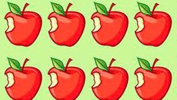 ¿Podrás encontrar la manzana diferente en 5 segundos? Pruébalo en este acertijo visual