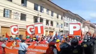 Así se desarrolla la marcha nacional de la CGTP, Sutep y otros gremios en las regiones [VIDEO]