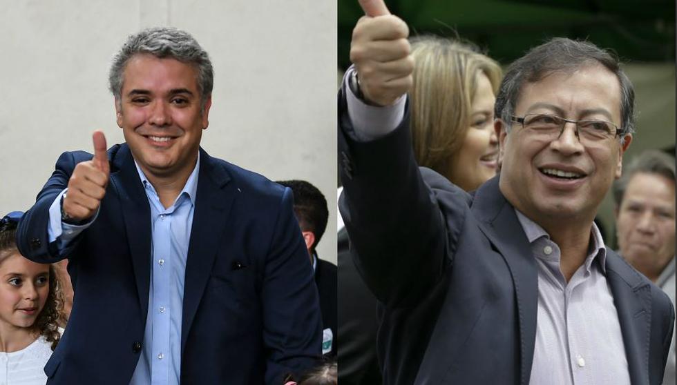 El uribista Iván Duque y el izquierdista Gustavo Petro irán a la segunda vuelta para disputar la Presidencia de Colombia. (AFP/AP)