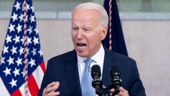 El presidente de Estados Unidos, Joe Biden, brindando una conferencia en el National Constitution Center en Filadelfia, Pensilvania. (Foto de SAUL LOEB / AFP).