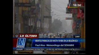 Vientos Paraca de entre 80 y 100 km/h se registraron en Chincha y Pisco