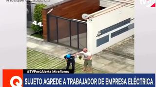 Miraflores: sujeto insultó y golpeó a trabajador de empresa eléctrica