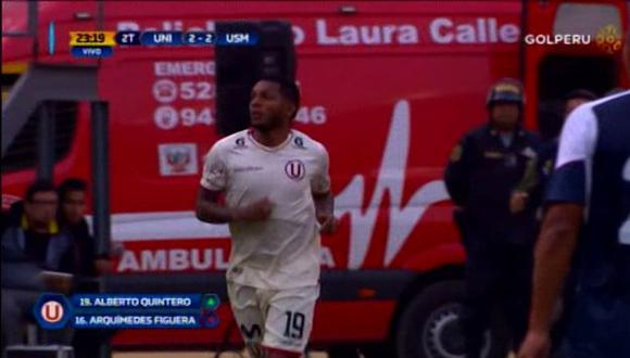 El 20 de mayo pasado había jugado Alberto Quintero su último partido en Universitario. (Captura: Gol Perú)