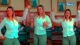 Congresista de Fuerza Popular comparte en Tik Tok video bailando dentro del Parlamento