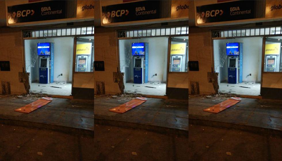 Policía Nacional frustró esta madrugada el robo de dinero de un cajero automático. (PNP)
