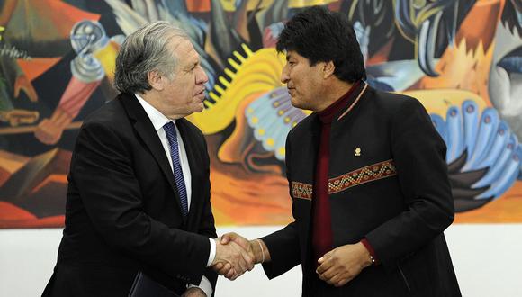 El presidente boliviano Evo Morales y el Secretario General de la Organización de Estados Americanos (OEA), Luis Almagro. (Foto: AFP)