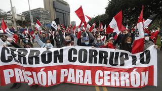 Masiva participación de ciudadanos en marcha contra el gobierno de Pedro Castillo 