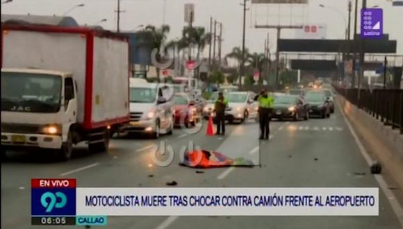 Accidente ocasionó gran congestión vehicular debido a que dos de los tres carriles con dirección de Lima hacia el Callao fueron cerrados. (Captura: Latina)