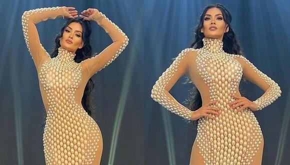 Micheille Soifer lució un impactante vestido diseñado por Augusto Manzanares en el Miss Perú 2022. (Foto: Instagram)