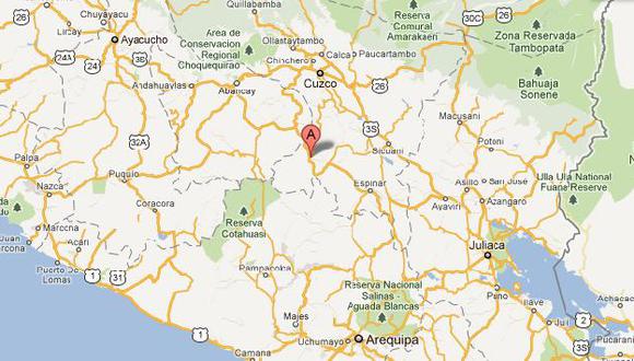 Sismo en la provincia de Chumbivilcas. (Google Maps)