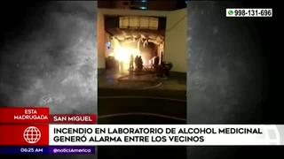San Miguel: incendio en laboratorio de alcohol medicinal generó terror entre los vecinos