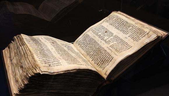 Codex Sassoon. (Photo by JACK GUEZ / AFP)