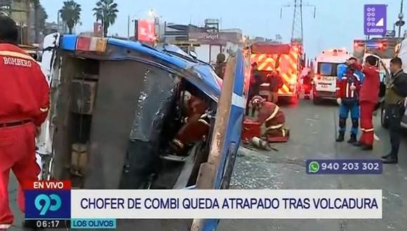 El accidente ocurrió en el cruce de las avenidas Las Palmeras y Carlos Izaguirre. (Captura: Latina)