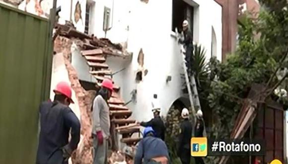 Casa en Miraflores se derrumbo y dejó dos personas atrapadas. (RPP)
