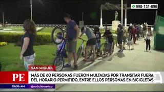 Más de 60 personas resultaron multadas por transitar fuera del horario permitido en San Miguel