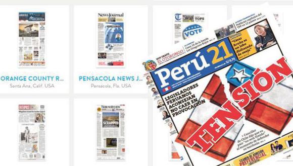 Perú21 figura entre las mejores portadas del mundo, según Newseum. (newseum.com)