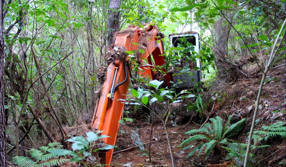 Se hizo viral en YouTube el descubrimiento que hizo un hombre cuando acudió a reparar una excavadora abandonada hace varios años. (Foto: YouTube/Marty T)