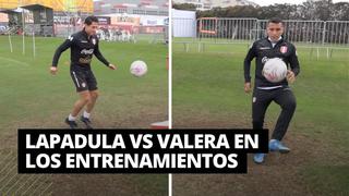 Selección peruana: Lapadula y Valera se enfrentaron en una partida de teqball en los entrenamientos