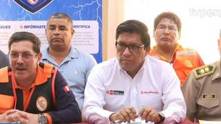 Premier Vicente Zeballos reconoce falta de maquinaria para la limpieza de las zonas afectadas tras caída de huaico en Tacna