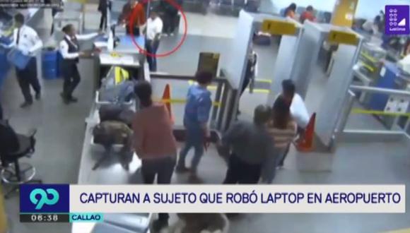Sujeto robó una laptop, pero fue captado por cámaras de seguridad y detenido. (Foto: Latina)