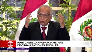 Pedro Castillo y Aníbal Torres invocan a dirigentes para movilizarse contra “Golpistas”