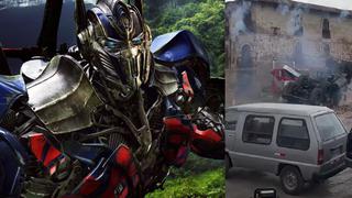 Transformers en Cusco: Optimus Prime chocó con taxi en ciudad imperial