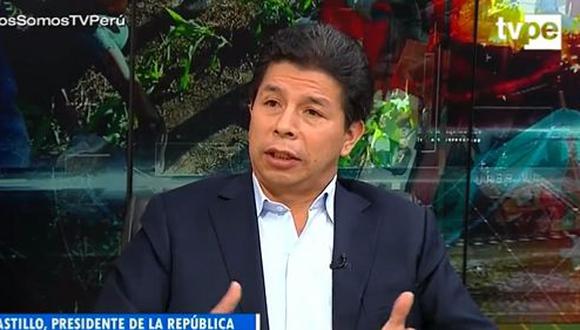 Pedro Castillo brindó una entrevista al Canal del Estado. (Foto: Captura de video)