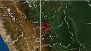 IGP: sismo de magnitud 4,0 se reportó en Puerto Inca, Huánuco