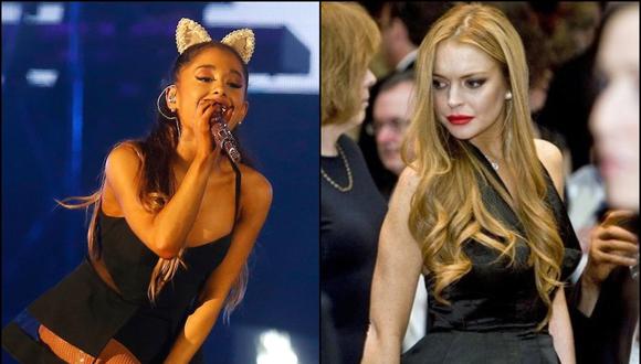 Lindsay Lohan lamentó no haber sido invitada a protagonizar el videoclip de Ariana Grande. (Foto: Composición/EFE)
