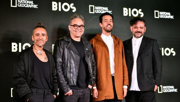 Ruben Albarran, Joselo Rangel, Emmanuel del Real, y Quique Rangel, miembros de Café Tacvba. (Foto: PEDRO PARDO / AFP)