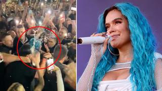 Mujer lanza cerveza en la cara a Karol G cuando salía de concierto en Medellín