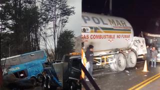 Junín: aparatoso triple choque entre dos buses con pasajeros y camión cisterna | VIDEO