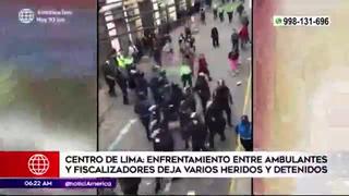 Centro de Lima: cinco heridos tras enfrentamiento entre ambulantes y fiscalizadores