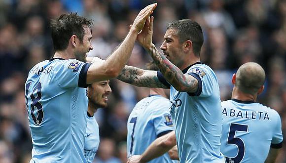 Manchester City se despidió de su centrocampista Frank Lampard con una victoria. (Reuters)