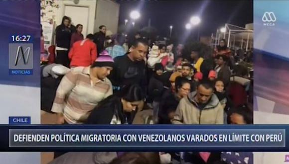 De acuerdo al citado medio, los migrantes están en el complejo fronterizo de Chacalluta en Arica, donde esperan que el país le permita el ingreso y escapar de la crisis que afronta Venezuela. (Foto: Captura Canal N)