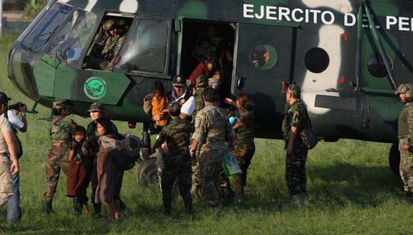 Rescatados serán trasladados a la base militar y policial de Mazamari, en Junín. (Difusión)