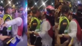 Policía sufre acoso de una mujer durante Carnaval de Barranquilla en Colombia [VIDEO]