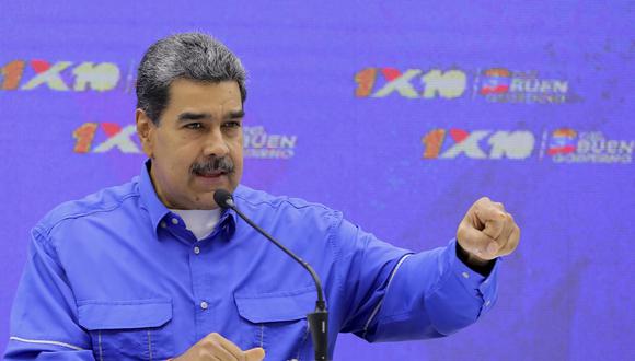 Nicolás maduro calificó de "loco" a Javier Milei y lo acusó de robarse un avión venezolano. (Foto de ZURIMAR CAMPOS / Presidencia de Venezuela / AFP)